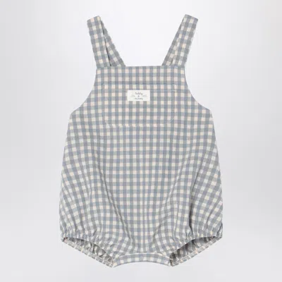 Teddy & Minou Checked Overall With T-shirt In Gray