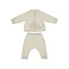 Teddy & Minou Chenille Two-piece Set Kids In White