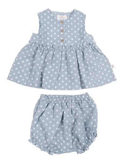 Teddy & Minou Kids'  Completo 2 Pz Top + Bermuda In Blue