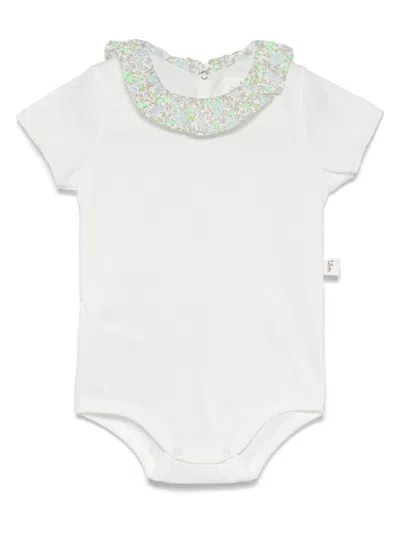 Teddy & Minou Babies' Contrast-collar Body In White