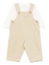 Teddy & Minou Corduroy Dungaree Set In Neutrals