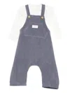 Teddy & Minou Corduroy Dungarees In Blue