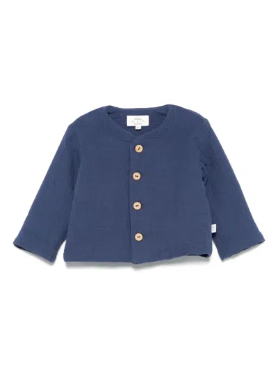 Teddy & Minou Babies' Cotton Jacket In Blue