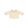 Teddy & Minou Cotton Popline Blouse With Floral Motif Kids In Pink