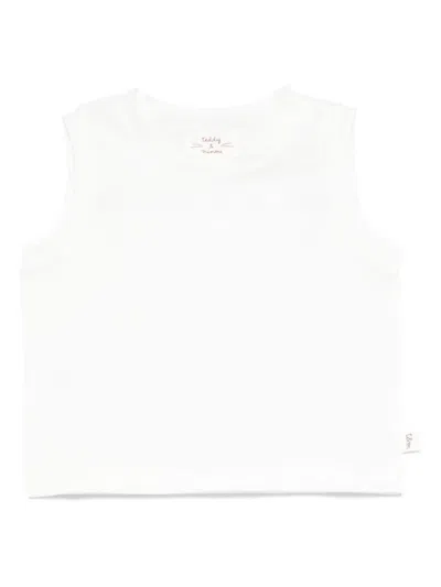 Teddy & Minou Babies' Cotton Tank Top In White
