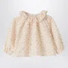 Teddy & Minou Cream Blouse With Floral Print In Neutral