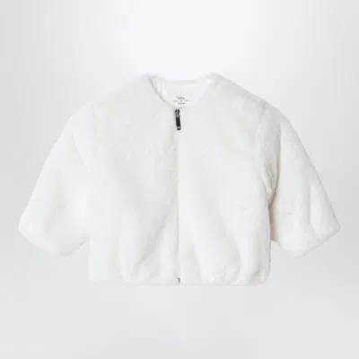 Teddy & Minou Cream Teddy Faux Fur Mini Jacket In White
