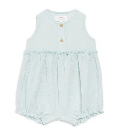 Teddy & Minou Kids'  Crinkle-effect Playsuit In Blue