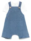 Teddy & Minou Denim Dungarees In Blue