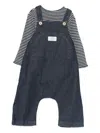 Teddy & Minou Denim Dungarees (set Of Two) In Blue