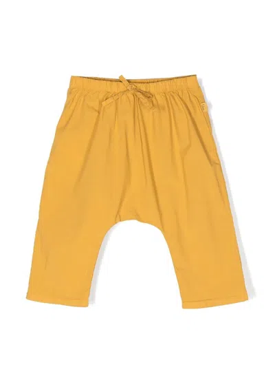 Teddy & Minou Babies' Drop-crotch Drawstring Trousers In 黄色