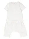 Teddy & Minou Drop-crotch Drawstring Trousers In White