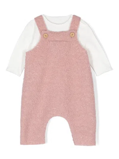 Teddy & Minou Babies' Dungarees Set In White