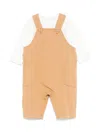 Teddy & Minou Jersey Dungarees Set (two Pieces) In White