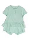 Teddy & Minou Elasticated Waist Shorts In Green