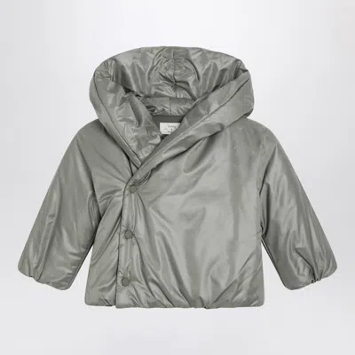 Teddy & Minou Fir Green Hooded Puffer Jacket In Gray