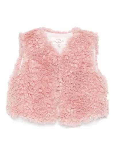 Teddy & Minou Babies' Fleece Gilet In Pink
