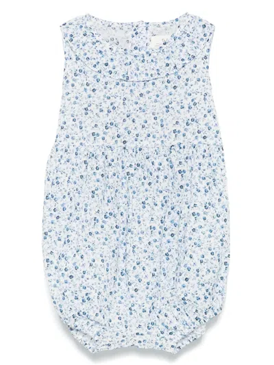 Teddy & Minou Babies' Floral Bodysuit In Blue