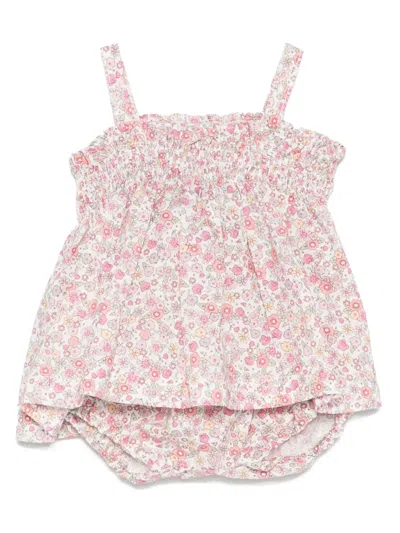 Teddy & Minou Babies' Floral-print Dress In Pink