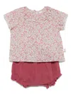 Teddy & Minou Floral-print Shorts Set In Pink