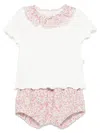 Teddy & Minou Floral-print Shorts Set In White