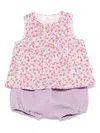 Teddy & Minou Floral-print Tank And Shorts Set In Purple