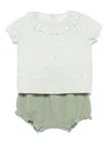 Teddy & Minou Floral Shorts Set In Green