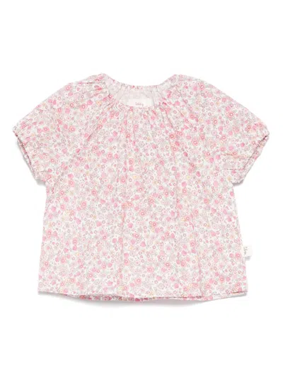 Teddy & Minou Babies' Floral Top In Pink