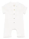 Teddy & Minou Textured Cotton Romper In 白色