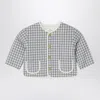 Teddy & Minou Gray/white Jacket With Vichy Pattern