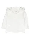 Teddy & Minou Hooded Cotton Cardigan In White