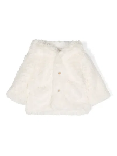 Teddy & Minou Babies' Hooded Fleece Jacket In Neutrals