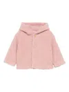 Teddy & Minou Hooded Fleece Jacket In Pink