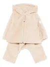 Teddy & Minou Hooded Fleece Tracksuit Set In Neutral