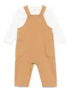 Teddy & Minou Jersey Dungarees Set (two Pieces) In White