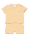 Teddy & Minou Logo-embroidered Shorts Set In 黄色