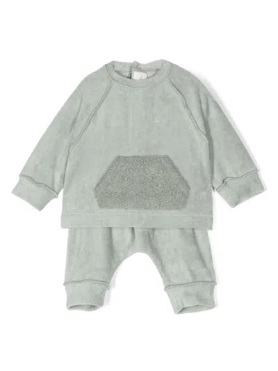 Teddy & Minou Babies' Logo-embroidered Trousers Set In Green