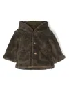 Teddy & Minou Long-sleeve Faux Fur Coat In Green