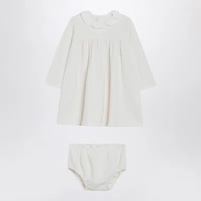 Teddy & Minou Milk-white Mini Dress With Matching Bloomers
