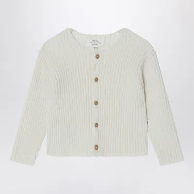 Teddy & Minou Milk-white Wool-blend Cardigan