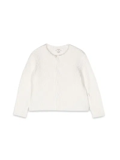 Teddy & Minou Mini Cozy Cotton Cardigan For Baby In White