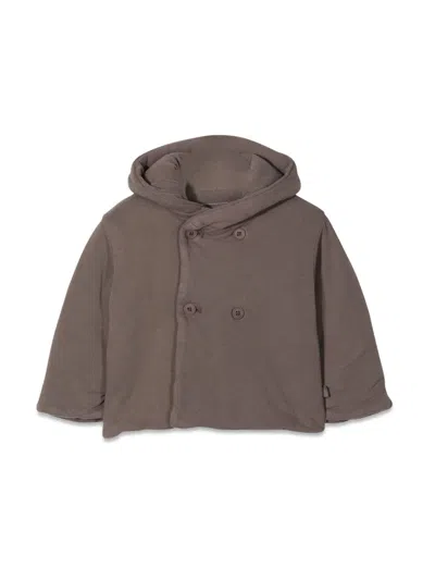 Teddy & Minou Mini Double-breasted Hooded Slipper In Brown