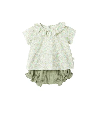 Teddy & Minou Mini T-shirt And Shorts Set For Baby Girls In Multi