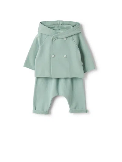 Teddy & Minou Mini Two-piece Suit For Baby Girls In Green