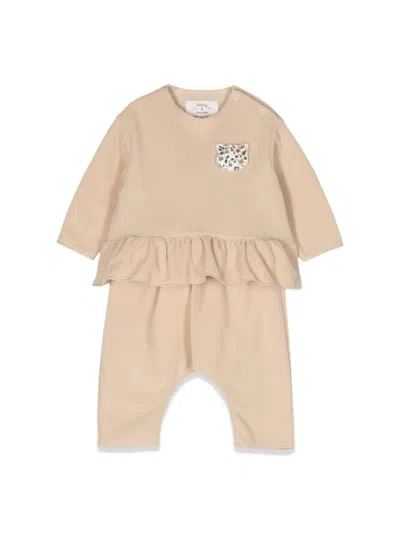 Teddy & Minou Mini Two-piece Suit For Girls In Beige