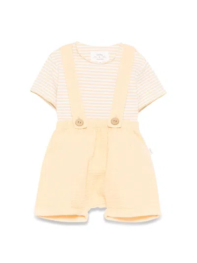 Teddy & Minou Mini Two-piece Suit Set For Baby Girls In Yellow