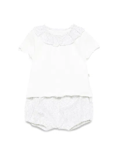 Teddy & Minou Mini Two-piece Suit Set For Girls In White
