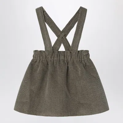 Teddy & Minou Moss Green Ribbed Overalls In Gray