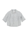 Teddy & Minou Newborn Boy Shirt Grey Size 3 Linen In Grey