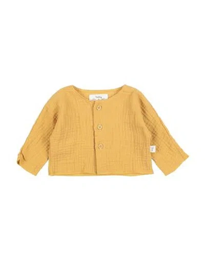 Teddy & Minou Babies'  Newborn Boy Shirt Marigold Size 1 Cotton In Yellow